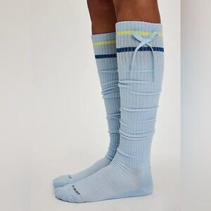 Free People Movement Foul Shot Knee High Socks Baby Blue Ribbon One Size